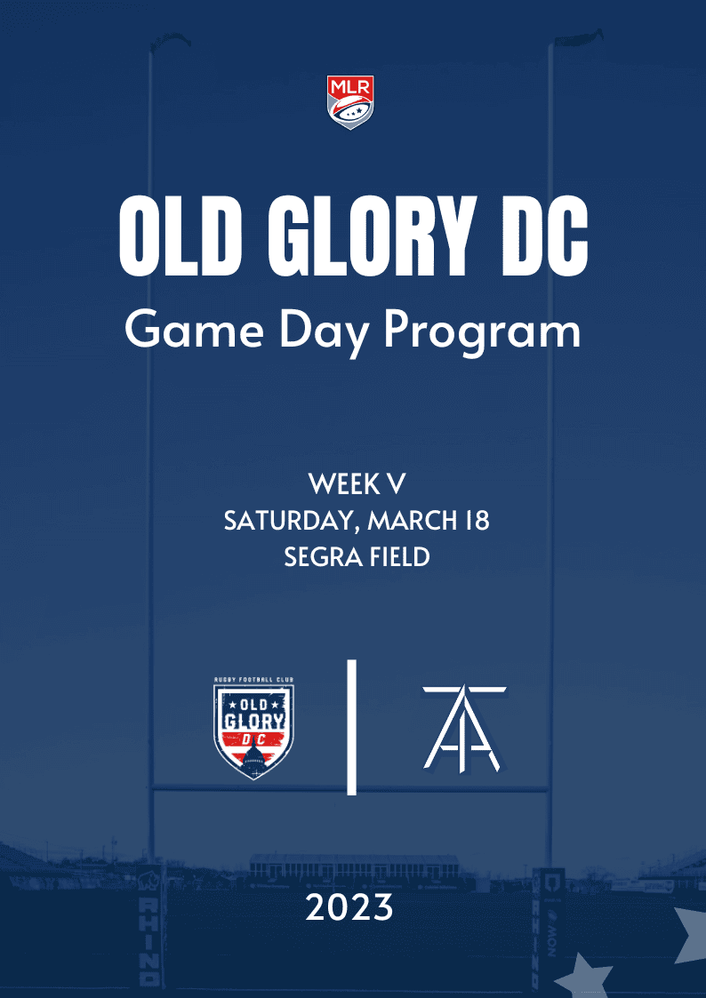 Old Glory DC v Toronto Arrows March 18th Program Old Glory DC